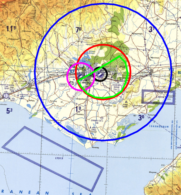 Airspaces around LTAG